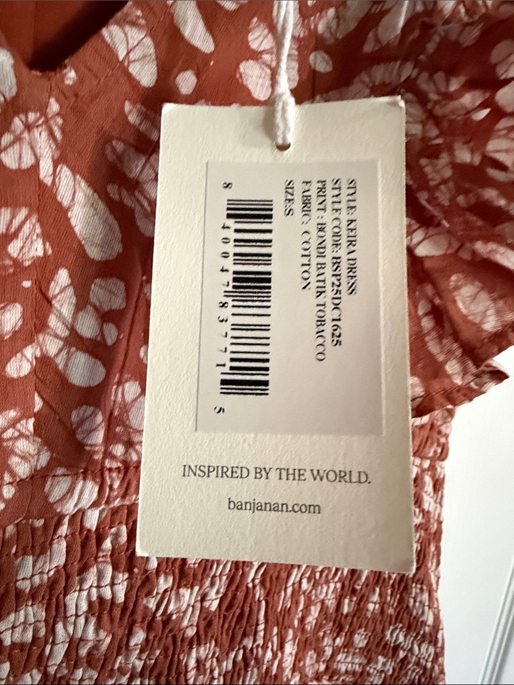 NWT Banjanan Rust Floral Ruffle Midi Dress - Picture 6 of 16